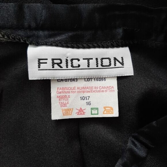 FRICTION | Minimalist Classic Long Maxi Skirt Dressy Front Slit Black Sz 16 - Picture 9 of 10